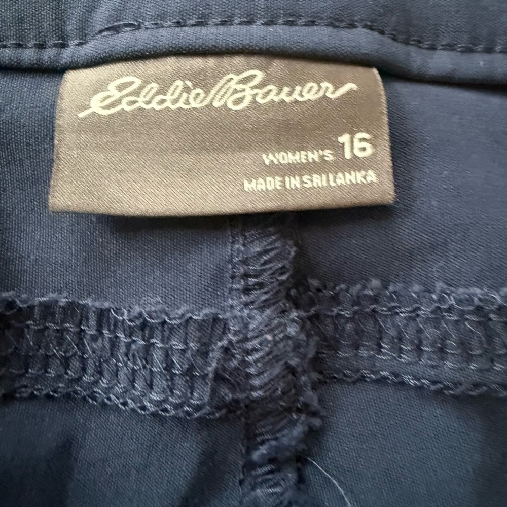 Eddie Bauer Dark Blue Trousers Cropped Pants Navy Sz 16 - Picture 6 of 9